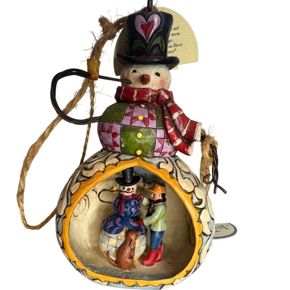 Jim Shore Heartwood Creek Snowman Diorama Ornament 4014396 Christmas 2009